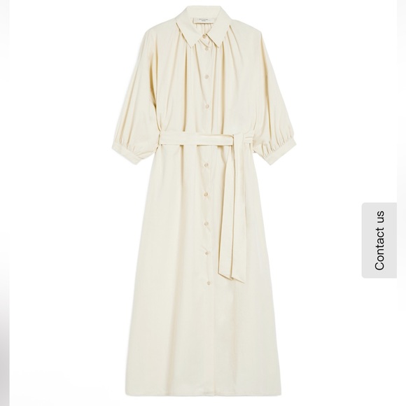 Weekend Max Mara 100% Cotton Catone Dress in Ivory - Picture 3 of 13